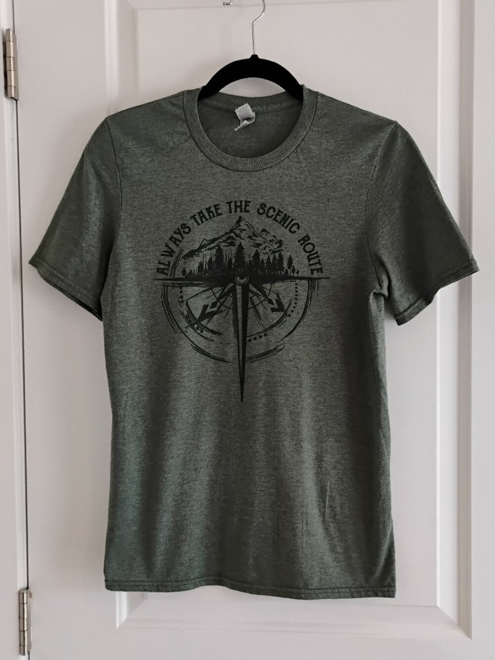 Always Take The Scenic Route Green T-Shirt Women's Size S